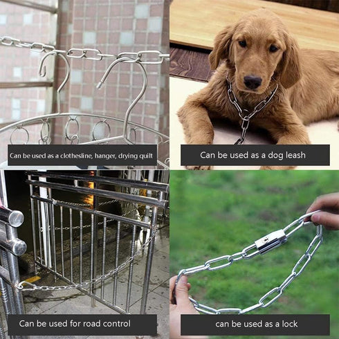 SUS304 Stainless Steel Chain Metal Chain Link Chain Small Light Duty Chain Utility Chain for Home Outdoor Camping Hanging Pet Chain Prevention The...
