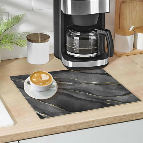 Coffee Mat Coffee Bar Mat Coffee Maker Mat for Countertops Coffee Machine Mat Leather Absorbent Drying Mat for Kitchen Counter Coffee Bar Accessor...