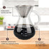T-mark Pour Over Coffee Maker with Reusable Double-layer Stainless Steel Filter, 600ml/20oz BPA-Free Glass Coffee Carafe, Glass Coffee Maker, Coff...