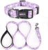 Reflective Dog Collar Leash Combo: Puppy Small Medium Large Adjustable Cute Matching Collar Set for Pet Girl/Boy Comfy Easy Walk Running Outdoor H...