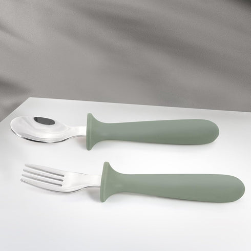 6 Pack Toddler Utensils, kids Silverware with Silicone Handle, 18/8 Stainless Steel Children Safe Spoons and Forks Set Baby Feeding Essentials, Di...