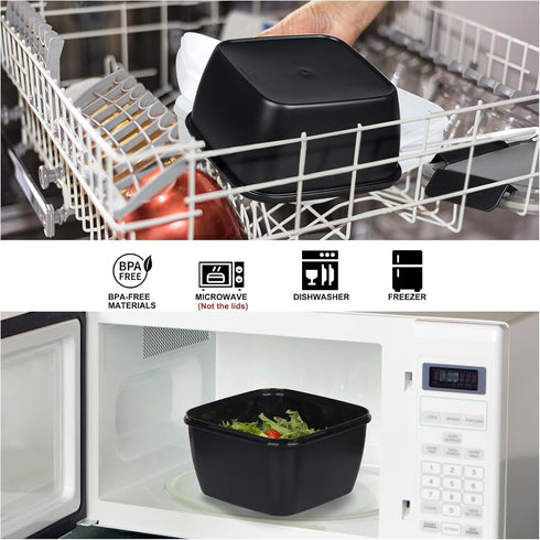 Salad Lunch Container To Go,54 OZ Salad Bowls with 3 Compartments for Salad Toppings and Snacks, Salad Bowl with Dressing Container, Built-in Reus...