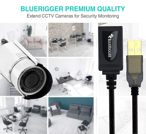 BlueRigger USB Extension Cable (32FT/10M, Long Active USB2.0 Extender, Male to Female Repeater, Data Transfer Cord)- for Game Consoles, Printer, C...
