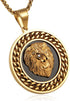 Hip Hop Jewelry 3D Lion Head Shiny Circle of Cuban Link Pendant Gold Medallion Lion King Leo Necklace for Men Women...