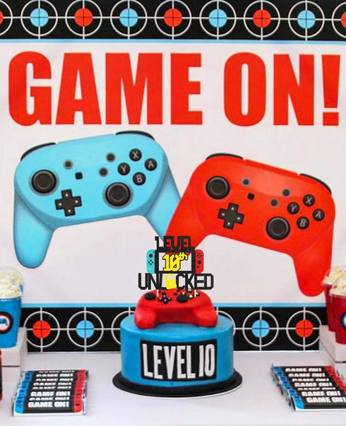 Level 10th Cake Topper for Video Game Theme Gaming Party Birthday Anniversary Celebration...