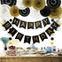 BEISHIDA Black Gold White Hanging Honeycomb Round Paper Fans Decoration Set for New Year Baby Shower Birthday Wedding Bachelorette Photo Booth Bac...