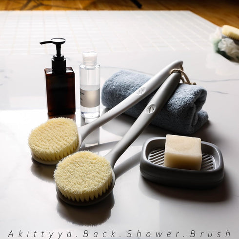 2 Pack Shower Brush for Back, 14in Body Brush Long Handle Back Scrubber, Soft Bristles Shower Brush for Men & Women, Bath Scrubber with Scalp Mass...