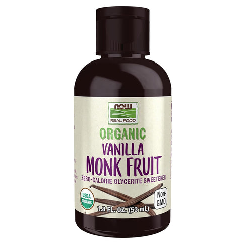 NOW Foods, Organic Liquid Monk Fruit, Vanilla, Zero-Calorie Sweetener, 1.8-Ounce...