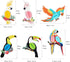 6 Pieces 10 Inch Tropical Parrot Birds Honeycomb Paper Cutouts Hanging Luau Party Decorations, Summer Beach Jungle Rainforest Hawaiian Party Decor...