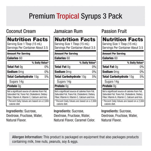 Amoretti Premium Syrups Tropical 3 Pack (50ml)...