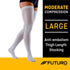 FUTURO Anti-Embolism Thigh Length Stockings, Large Regular, White. Moderate (18 mm/Hg)...