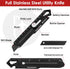 BIBURY 2 Pack Utility Knife, Heave Duty Full Stainless Steel Retractable Box Cutter with 10PCS replaceable Blades (18mm Wide), Multi-functional Ex...