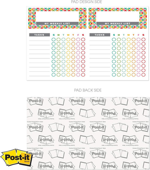 Bright Colorful Sticky Note Chore Chart / 16.25" x 11" Repositionable Fill-in Planner / 52 Repositionable Kids Weekly Task Lists/Made in The USA...