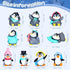 Macarrie 30 Pcs Penguin Figurines Cute Penguin Characters Toys Mini Penguin Figurines Collection Playset Mini Cartoon Penguin Cake Topper Winter P...