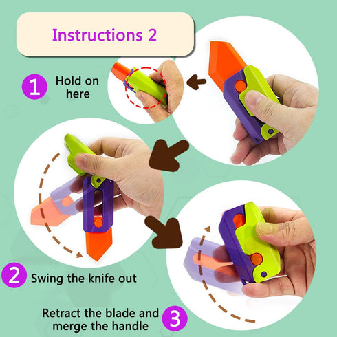 4 Pack Gravity Fidget Toys-3D Printing Fidget Knife Toy,Plastic EDC Fidget Toys for Kids & Adults, Anxiety Stress Relief Toy, Perfect for Autism a...