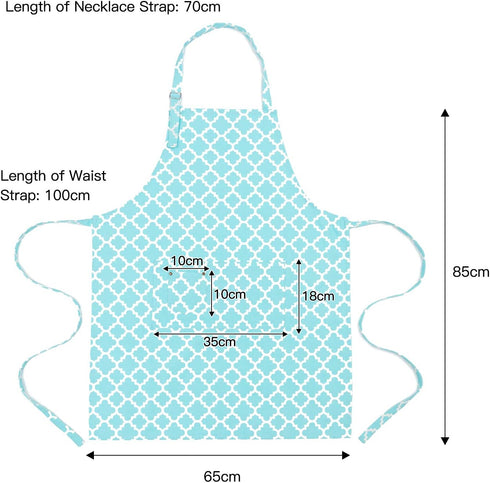 Kitchen Cooking Aprons with 3 Pockets for Men Women - Cotton Adjustable Professional Grade Chef Apron for Kitchen, BBQ & Grill (Light Green)...