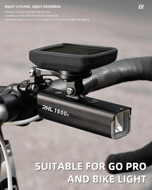 ROCKBROS Out-Front Bike Computer Mount Mini Bike Computer Mount Aluminum Integrated Bicycle Computer Mount Cycling Computer Mount Compatible with ...