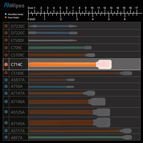 Foam Sticks Cleaning Swabs (50 pcs 5.25" Large Rectangular Foam Tips, Orange) Cleanroom Cleaning Swab Sponge Stick for Inkjet Printer, Optical Ins...