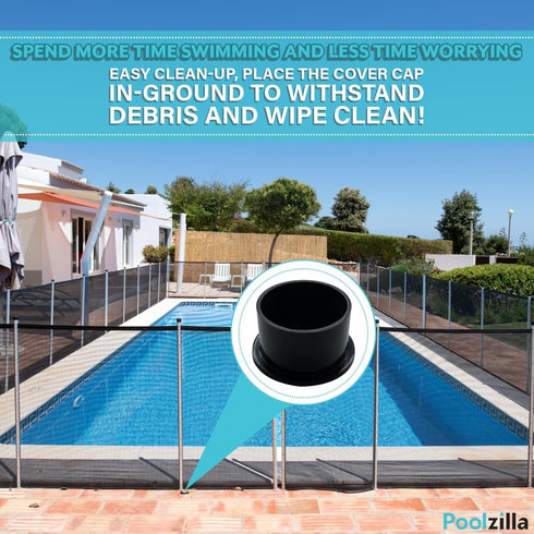 Poolzilla 25 Pack Black Pool Safety Fence Hole Cover | 1" Diameter That Fits Into a 1" Sleeve | Deck and Patio Safety Ground Caps...