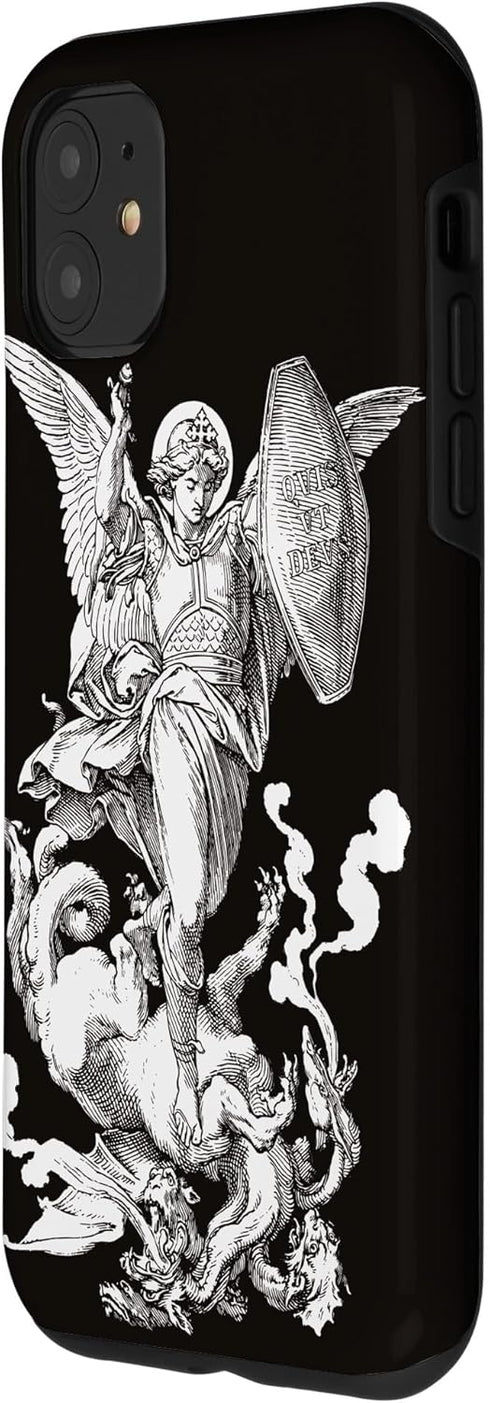 iPhone 11 Archangel Saint Michael Fighting the Dragon Catholic Case...