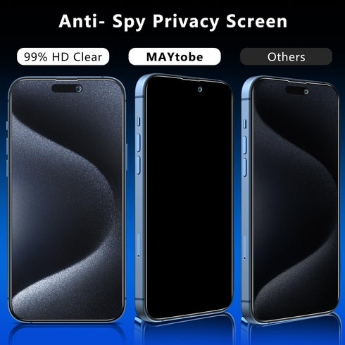 MAYtobe [2-Pack Privacy Screen Protector Designed for iPhone 15 Pro, iPhone 15 Tempered Glass, No Bubbles, Anti Scratch, Easy to Install...