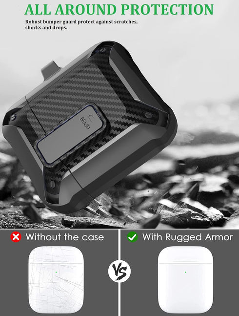Olytop for Airpods 2nd 1st Generation Case Men Lock with Cleaner Kit, Rugged AirPod 2/1 Gen Protective Hard Cover Shockproof Skin Boys Women with ...
