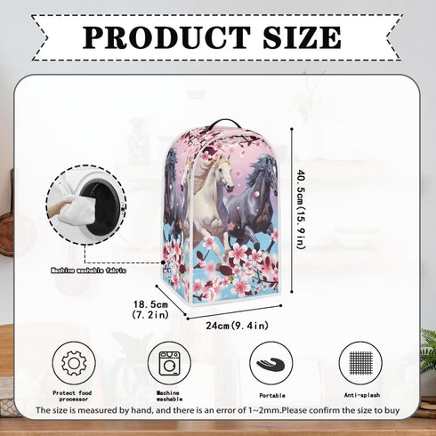 Flower Horse Blender Covers Washable Food Processor Covers Stand Mixer Appliance Cover Kitchen Appliance Cover Suitable for Coffee Machines Stand ...