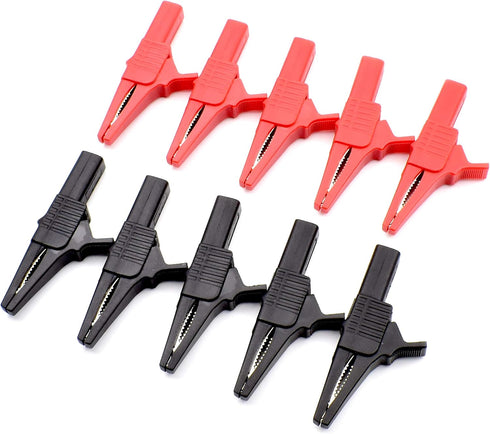 10Pcs 1000V 32A Heavy Duty Full Insulated Automotive Car Battery Alligator Clips Electrical Test Clips with 4mm Banana Jack Socket for Multimeter ...