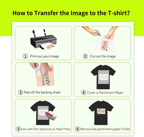 Koala Heat Transfer Paper for T-Shirts - 20 Sheets of Dark Fabric Iron-On Vinyl, 8.5"x11" Printable Heat Transfer Vinyl, Transfer Paper for Dark F...