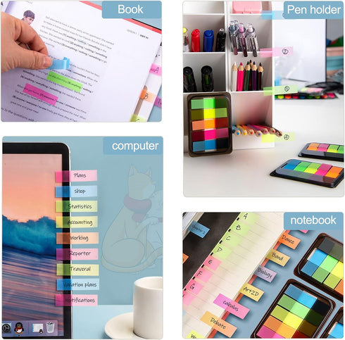 300 Pcs, Transparent Sticky Notes, Page Markers, Book Tabs, Sticky Tabs, Page Tabs, Label Stickers, Pop Up Index Tabs, Tabs Flags Stickers...