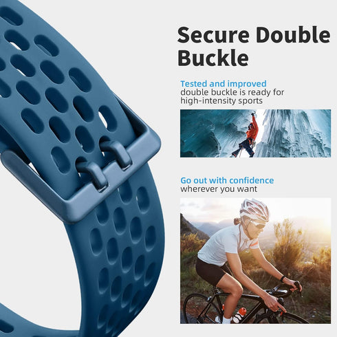 Getino Sport Bands Compatible with Fitbit Charge 5/ Charge 6 for Women Men, Soft Breathable Waterproof Strap Adjustable Replacement Accessories fo...