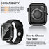 2 in 1 Bling Waterproof Case for Apple watch Series 8 7 45mm, 360 Protective PC Cover Front & Back Bumper with Tempered Glass Screen Protector, Cr...