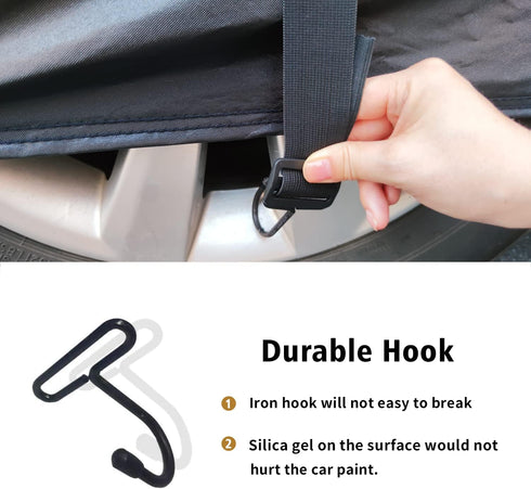 Car Cover Straps Wind Protector, 3Pcs Adjustable Elastic Windproof Ropes Protect Car Cover from High Winds, Universal Fit Most Cars (Black)...