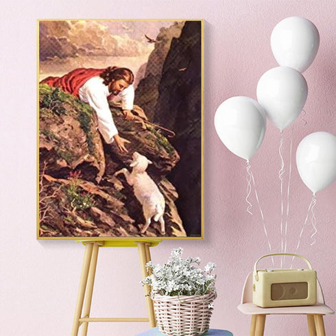 Diamond Painting Jesus Christian DIY 5D Diamonds Painting Art Kit for Adults Round Full Drill Diamonds Home Wall Decor Crystal Rhinestone Paint Gi...