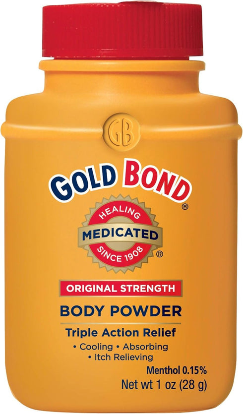Gold Bond Medicated Body Powder Original Strength, 1 oz., Cooling, Absorbing & Itch Relief...