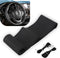 1 PC Car Steering Wheel Cover with 2 PCS Sewing Tool, 14.9In Durable Waterproof Leather Steering Wheel Protector, Universal Breathable Elastic Ste...