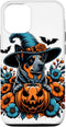 iPhone 14 Pro Witchy Blue Heeler Dog Scary Pumpkin Autumn Retro Flowers Case...