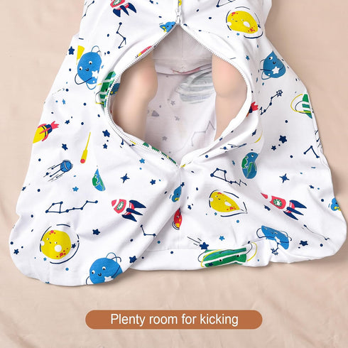 PHF 100% Cotton Baby Sleep Sack, 2-Way Zipper Baby Wearable Blanket, 0-6 Months TOG 0.5 Toddler Sleeping Sack, 2 Pack Sleeveless Soft Sleeping Bag...