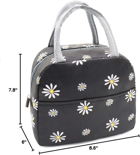 Sonuimy Insulated Lunch Bag Women, Reusable Cute Tote Lunch Box for Adult & Men, Leakproof Cooler Lunch Bags for Work Office Travel Picnic (Black ...