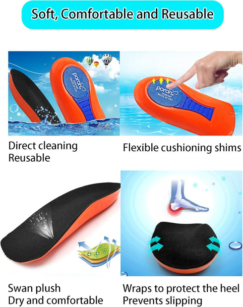 Heel Cup for Heel Pain Relief,Plantar Fasciitis Heel Support Inserts with Arch Support,Heel Cushion Cups for Achilles Tendonitis,Heel Spur,Flat Fe...