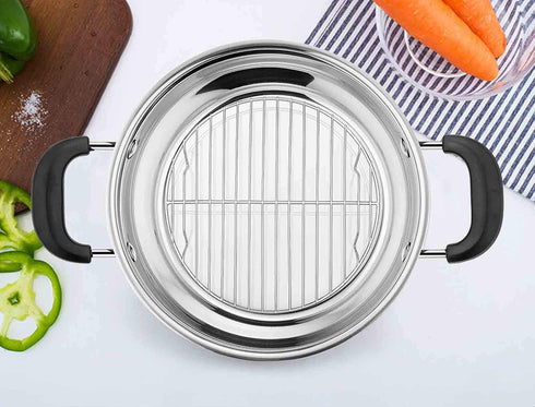 TeamFar Round Cooling Rack Set of 2, 7½ Inch Round Baking Steaming Roasting Rack Set Stainless Steel, Healthy & Dishwasher Safe, Mirror Finish & R...