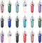 20Pcs 10Colors Healing Crystal Pendants Bullet Hexagonal Crystal Pointed Chakra Quartz Stone Natural Gemstones Charms DIY Halloween Jewelry Making...
