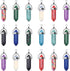 20Pcs 10Colors Healing Crystal Pendants Bullet Hexagonal Crystal Pointed Chakra Quartz Stone Natural Gemstones Charms DIY Halloween Jewelry Making...