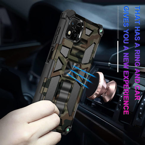 Ysnzaq Outdoor Camouflage Case for Xiaomi Redmi 10A / Redmi 9C, Military Grade Heavy Duty Shockproof Protection with Sturdy Built-in Bracket Phone...