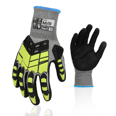 Safety Work Gloves, Impact Gloves for Men Women,Cut Resistant Non-Slip Heavy Duty Gloves with Nitrile Grip,Touch Screen Gloves with Impact Protect...