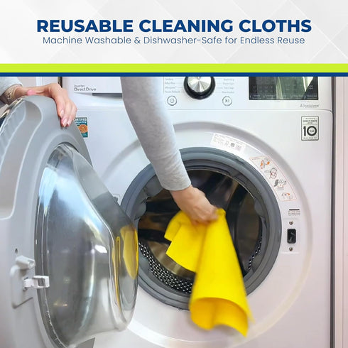 Reusable Cleaning Cloths 10-Pack Of 16X15 IN Extra Large Cleaning Rags - Super Absorbent Durable and Washable Car Rags used for All Purpose of Cle...