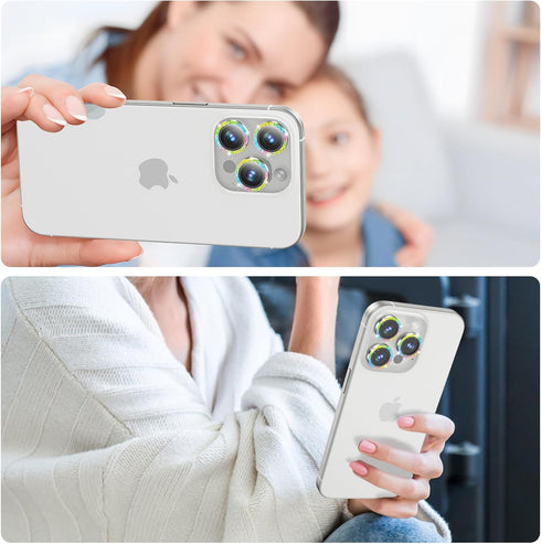 for iPhone 15 Pro Max Camera Lens Protector Bling and 3 Pcs Screen Protector, Tempered Glass Camera Cover, Anti-Scratch Anti-Drop Protection Glitt...