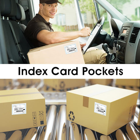 30 Pcs Self-Adhesive Index Card Holders Business Card Pockets Clear Plastic Labels Holders for Organizing Storage Bins Library Card Shelves (3.93 ...