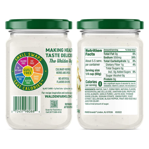 Walden Farms Light Alfredo Sauce 12 oz. Jar (2 Pack) - Thick & Creamy, Vegan, Paleo and Keto Friendly, Non-Dairy Milk Substitute, 0g Net Carbs - P...