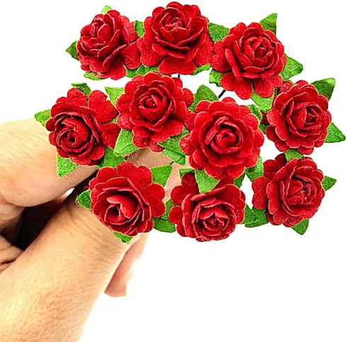 Beautiful Artificial Mulberry Paper Heart Petals Mini Roses Flowers Wedding Embellishment Scrapbooking Wedding Doll House Supplies Card DIY Crafts...